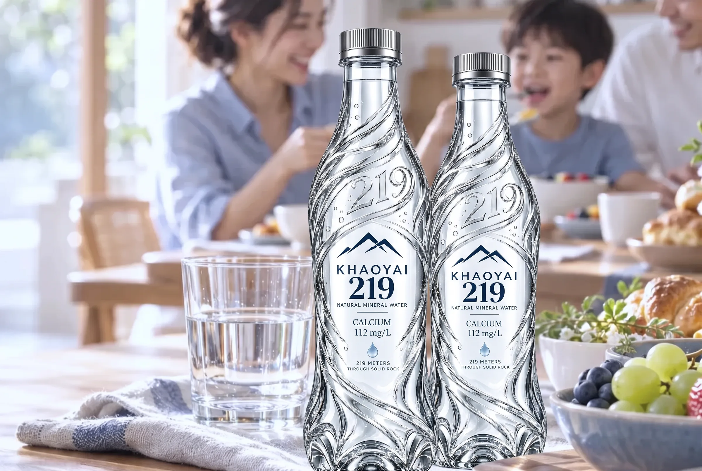 KHAOYAI 219 สองขวดบนโต๊ะอาหารครอบครัว