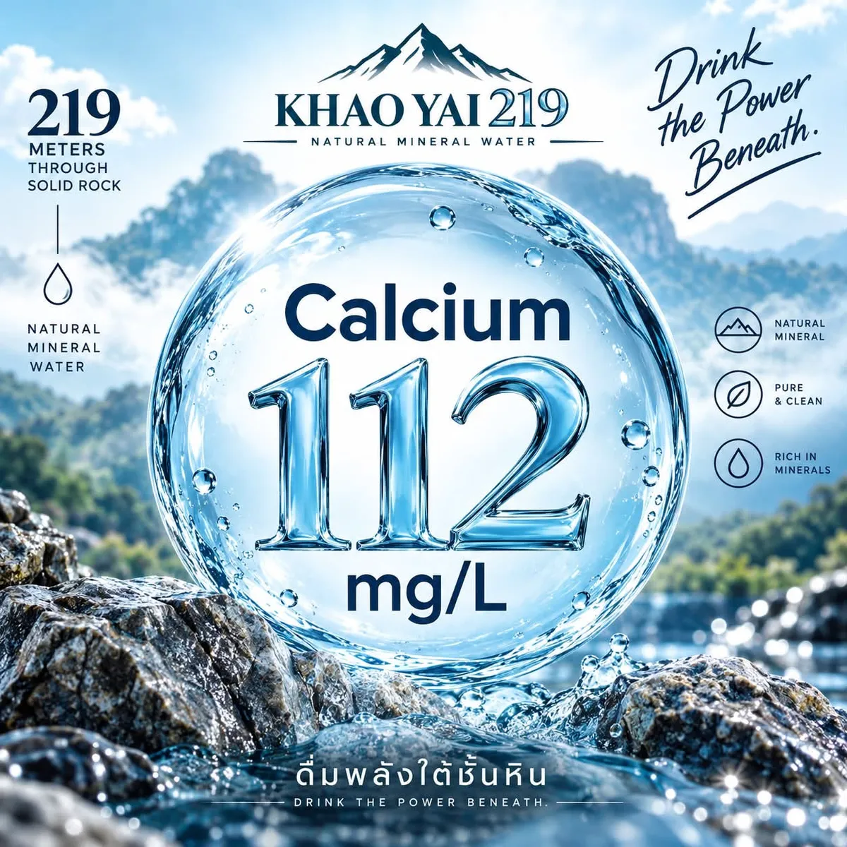 แคลเซียม 112 มก./ลิตร