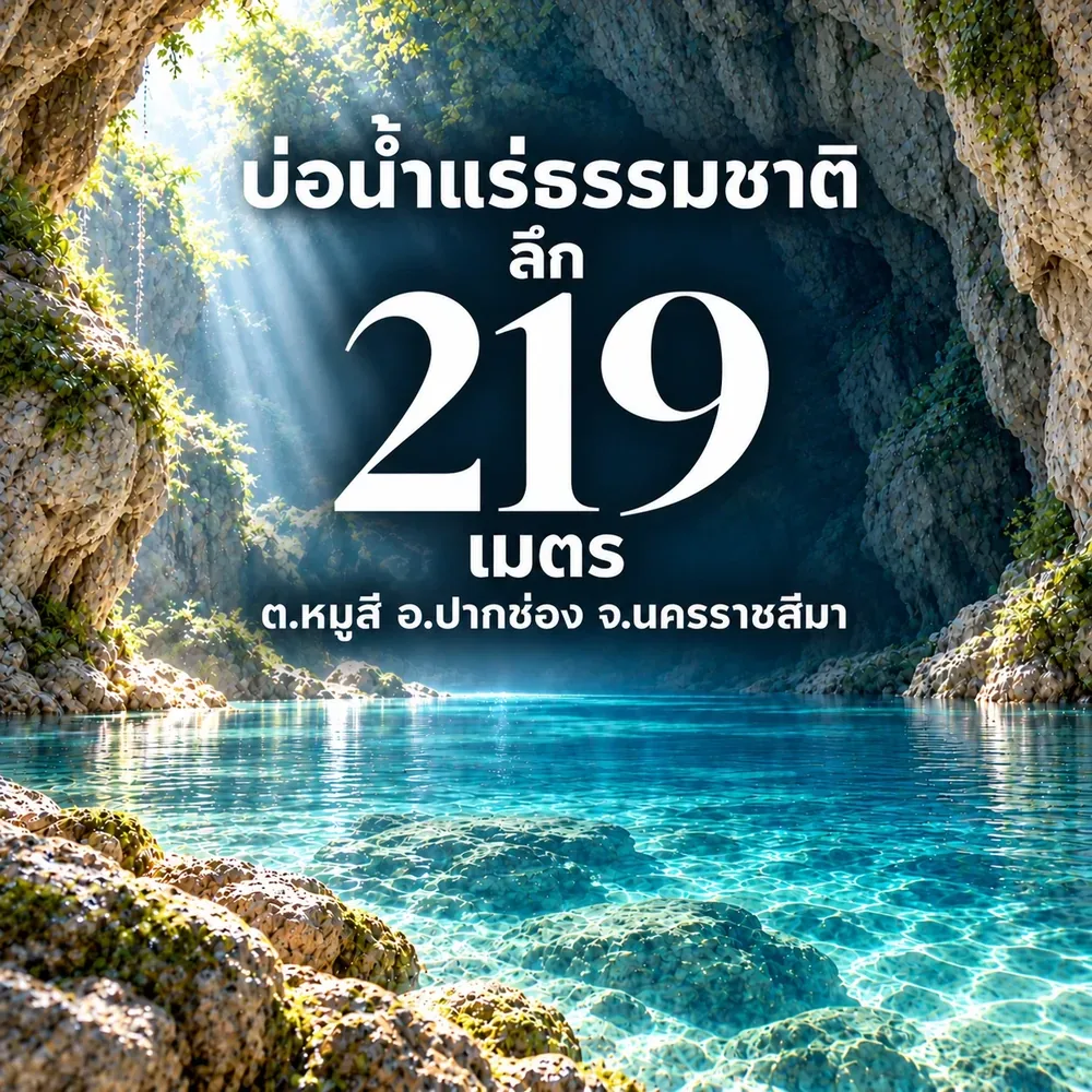 บ่อน้ำแร่ธรรมชาติ ลึก 219 เมตร ต.หมูสี อ.ปากช่อง จ.นครราชสีมา